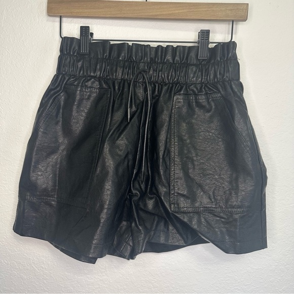 High-Waisted Pleather Shorts – Size Medium - Picture 1 of 5
